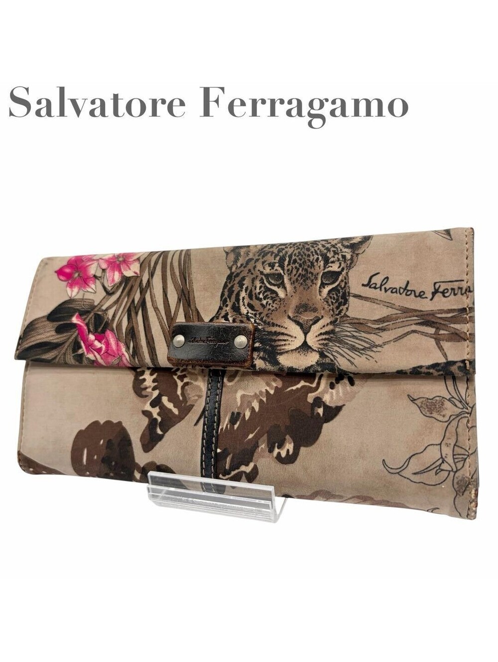 Ferragamo Long Wallet 8.157 Animal Print Floral Print